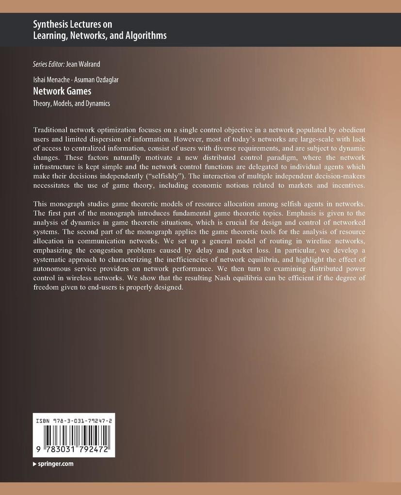 Weitere Ansicht: Network Games | Ishai Menache, Asu Ozdaglar