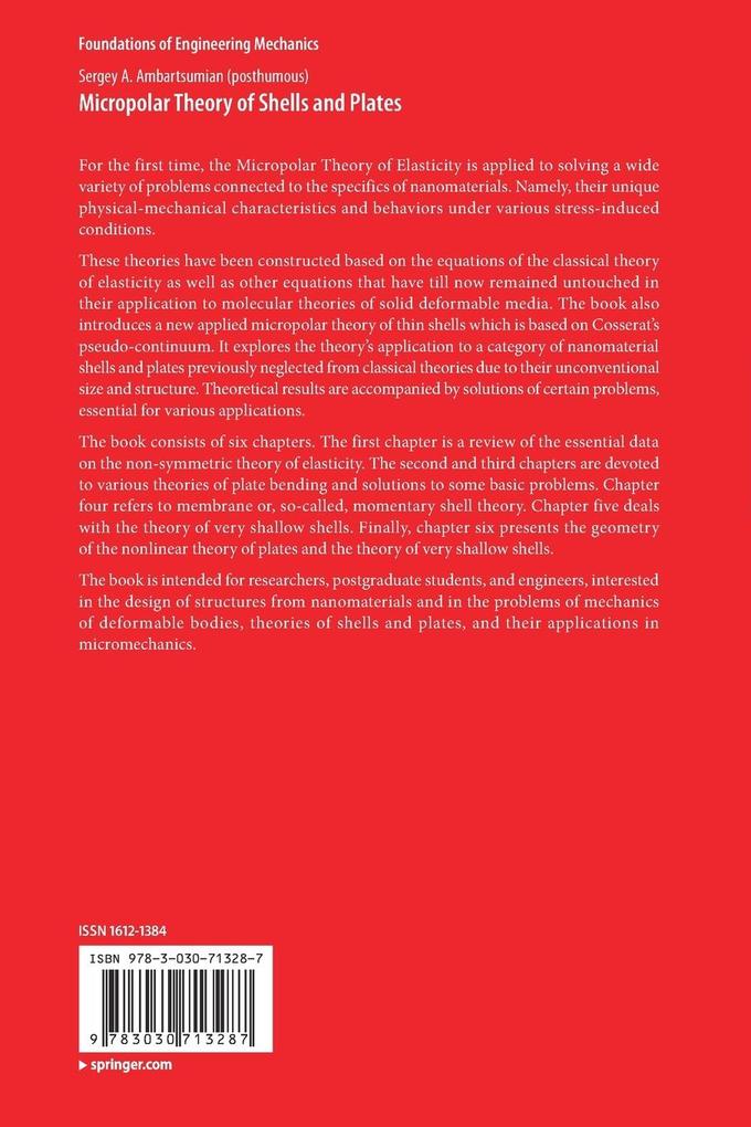 Weitere Ansicht: Micropolar Theory of Shells and Plates | Sergey A. Ambartsumian (posthumous)