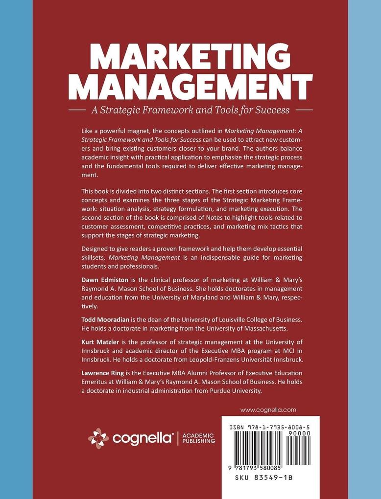 Weitere Ansicht: Marketing Management | Dawn Edmiston, Kurt Matzler, Todd Mooradian