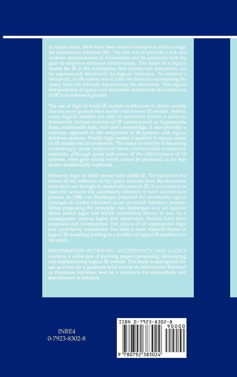 Weitere Ansicht: Information Retrieval: Uncertainty and Logics