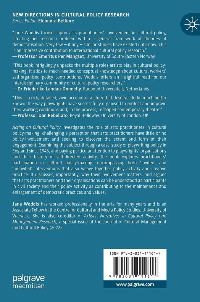 Weitere Ansicht: Acting on Cultural Policy | Jane Woddis