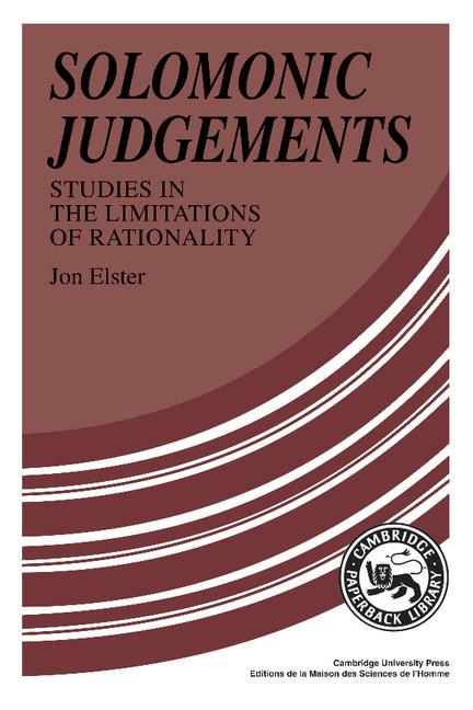 Produktbild: Solomonic Judgements | Jon Elster