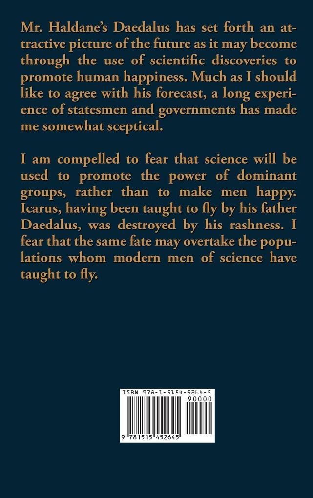 Weitere Ansicht: Icarus or the Future of Science | Bertrand Russell