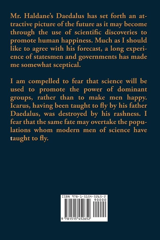 Weitere Ansicht: Icarus or the Future of Science | Bertrand Russell