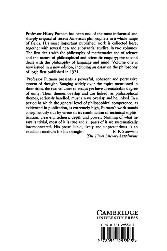 Weitere Ansicht: Philosophical Papers | Hilary Putnam, Hilary Putman