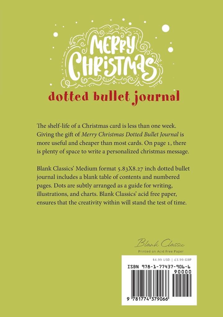 Weitere Ansicht: Merry Christmas Dotted Bullet Journal | Blank Classic