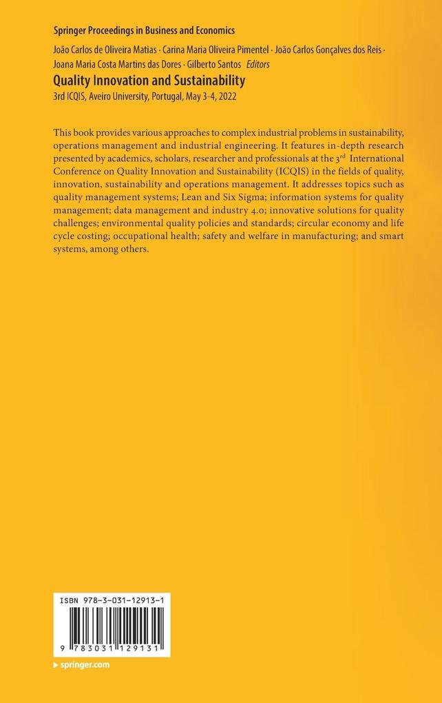 Weitere Ansicht: Quality Innovation and Sustainability