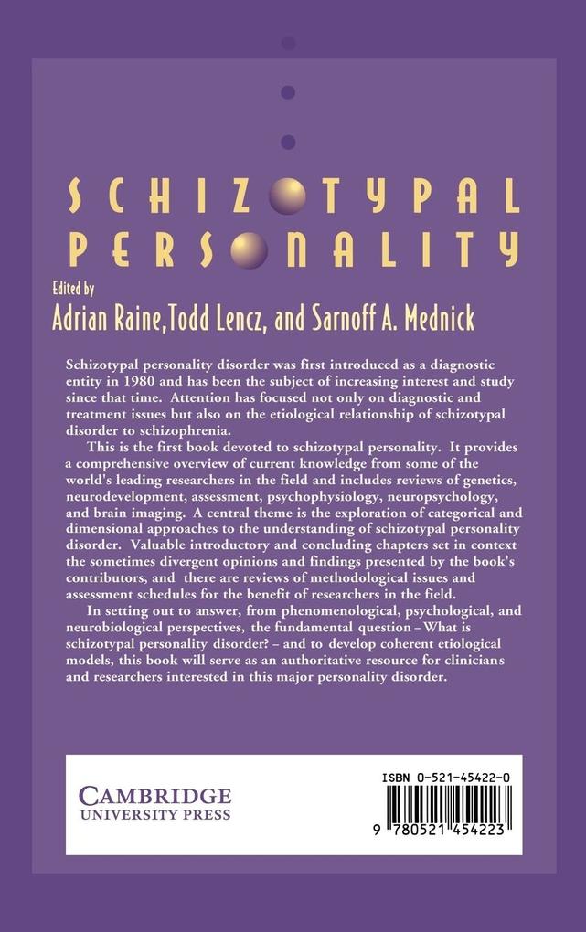 Weitere Ansicht: Schizotypal Personality | A. Raine, Adrian Rain