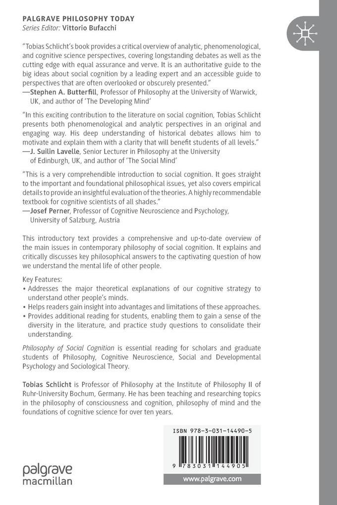 Weitere Ansicht: Philosophy of Social Cognition | Tobias Schlicht