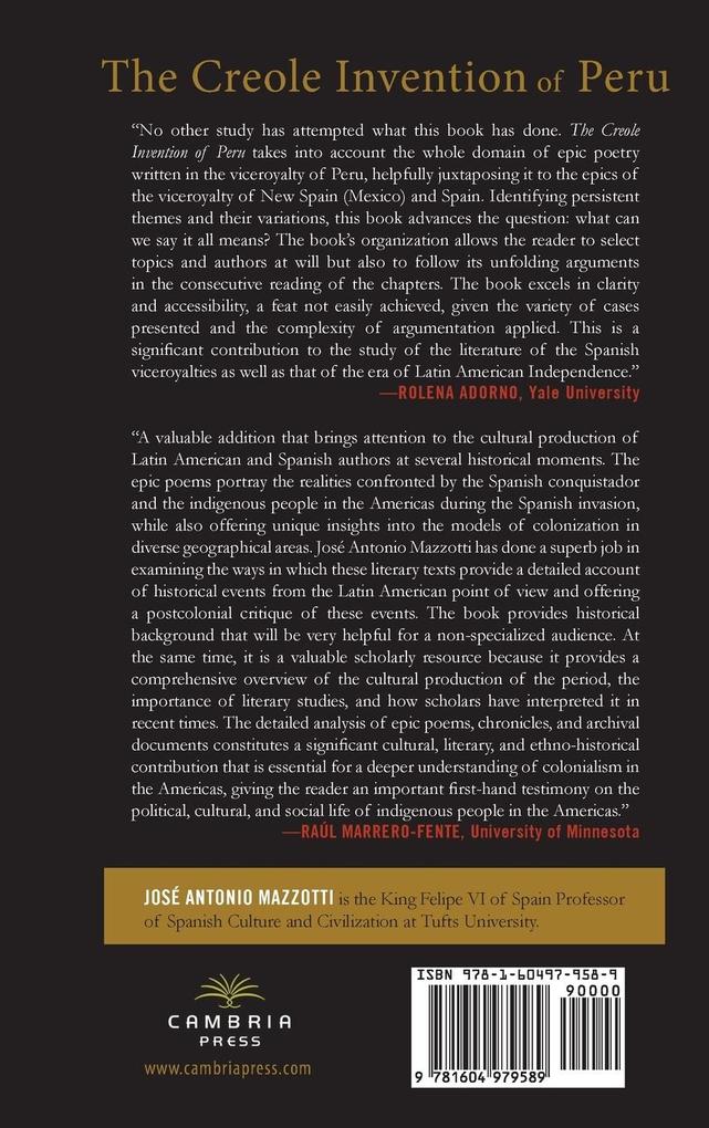 Weitere Ansicht: The Creole Invention of Peru | José Antonio Mazzotti