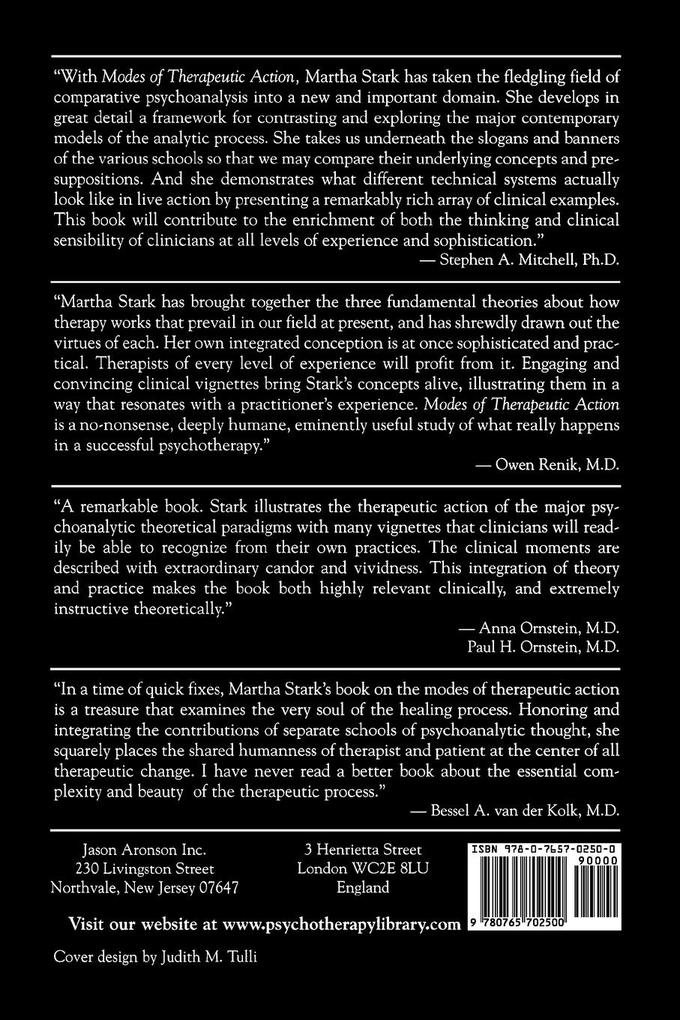 Weitere Ansicht: Modes of Therapeutic Action | Martha Stark