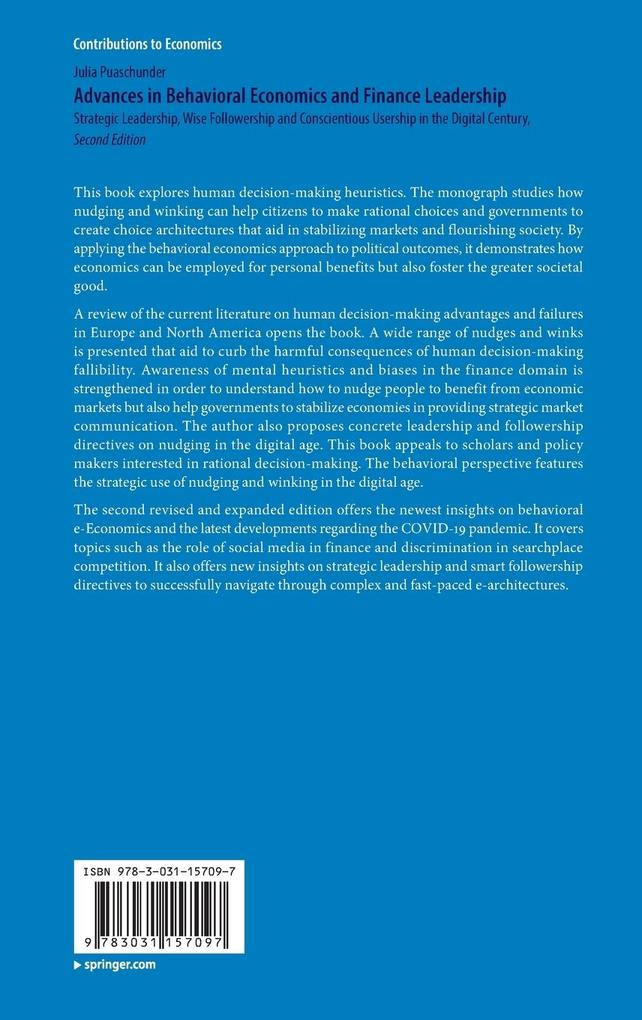 Weitere Ansicht: Advances in Behavioral Economics and Finance Leadership | Julia Puaschunder