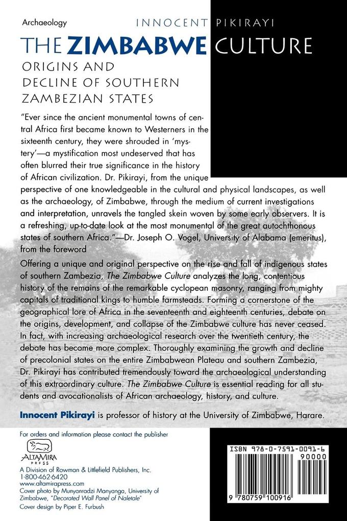 Weitere Ansicht: Zimbabwe Culture | Innocent Pikirayi, Joseph O. Vogel
