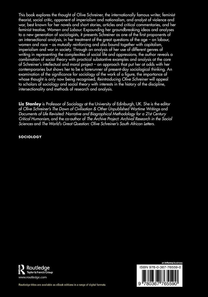 Weitere Ansicht: Reintroducing Olive Schreiner | Liz Stanley