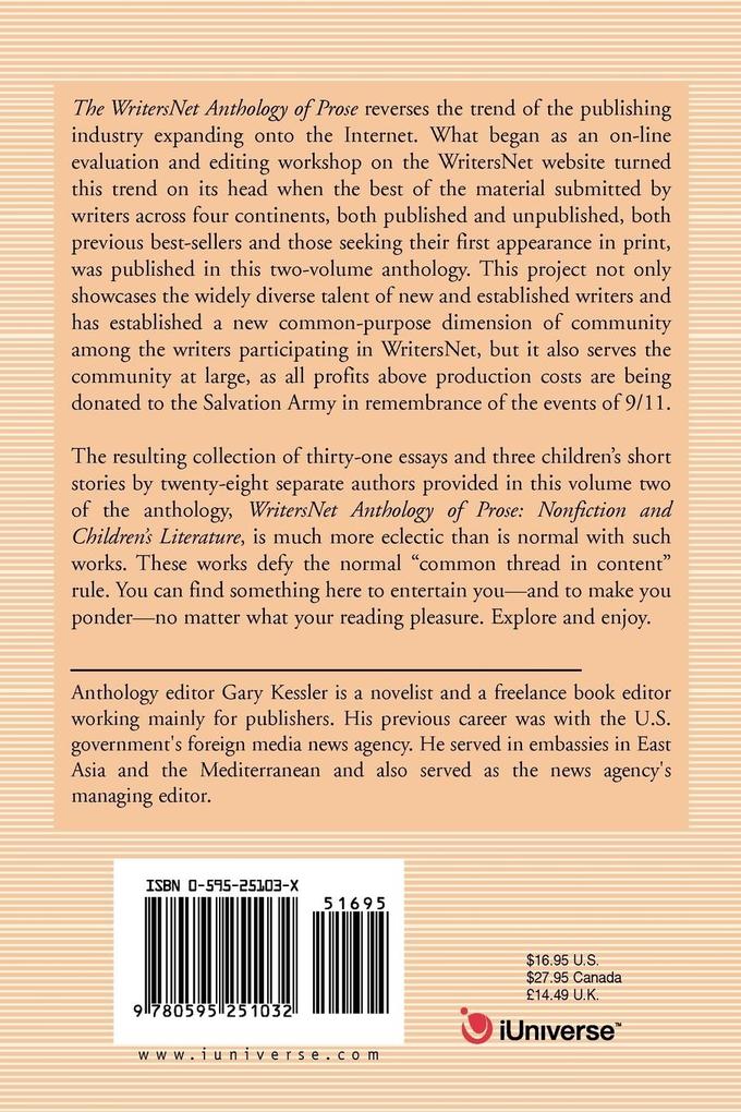 Weitere Ansicht: The WritersNet Anthology of Prose | Gary D. Kessler