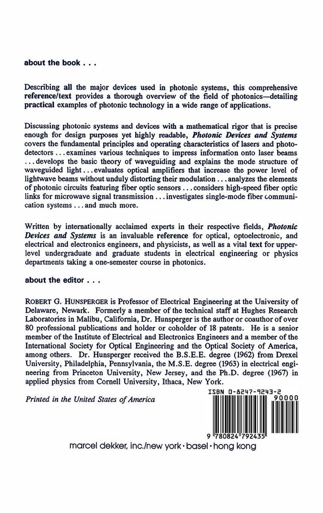 Weitere Ansicht: Photonic Devices and Systems | Hunsperger