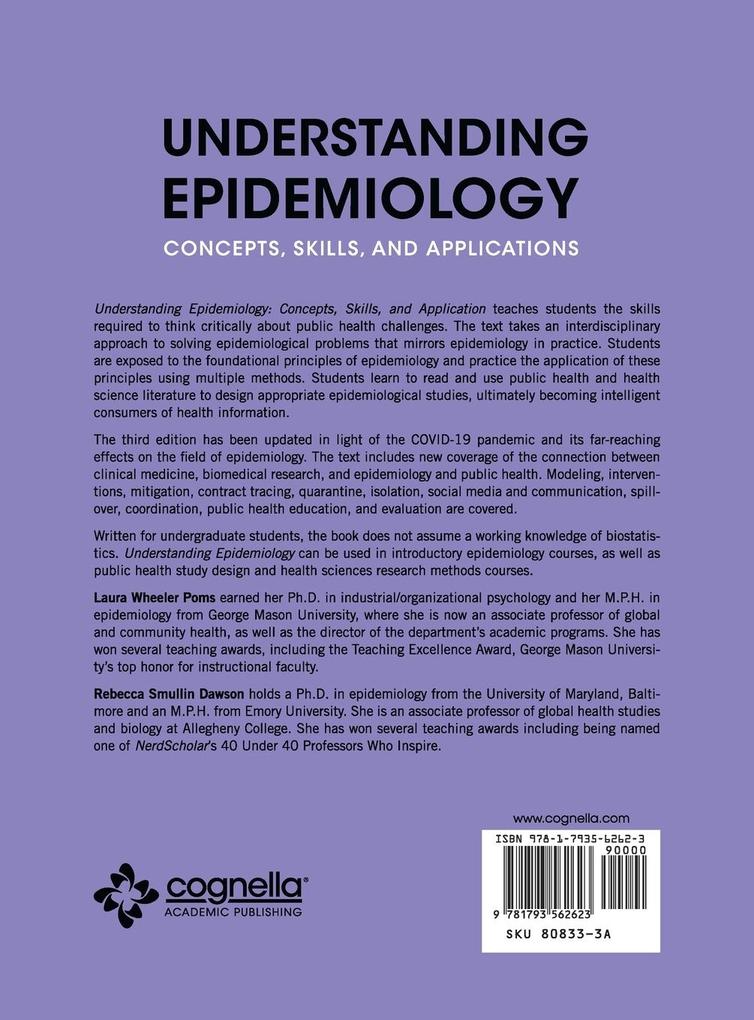 Weitere Ansicht: Understanding Epidemiology: Concepts, Skills, and Applications | Laura Wheeler Poms, Rebecca Smullin Dawson