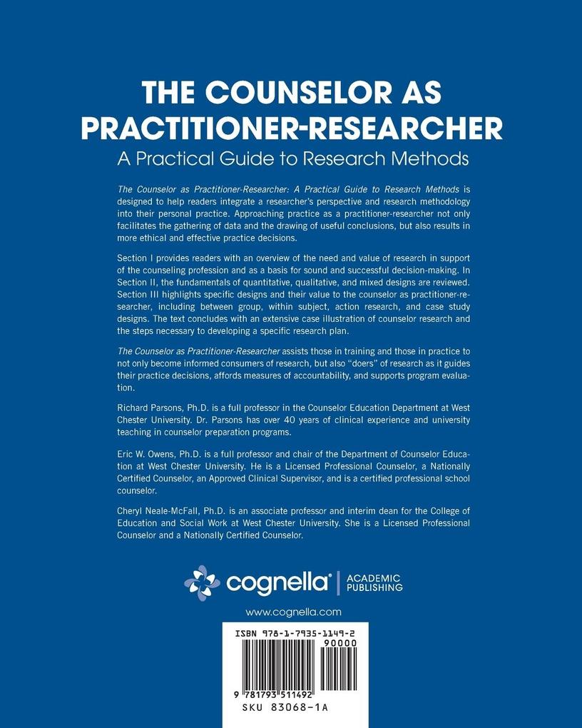 Weitere Ansicht: The Counselor as Practitioner-Researcher | Richard D Parsons, Eric Owens, Cheryl Neale-McFall