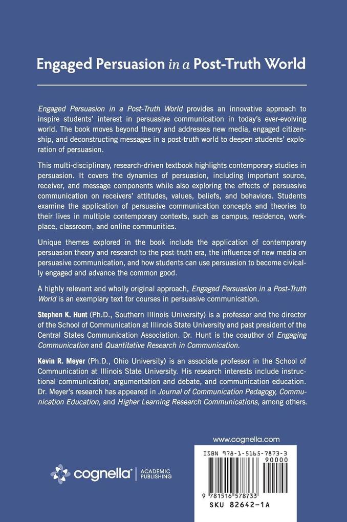 Weitere Ansicht: Engaged Persuasion in a Post-Truth World | Stephen K Hunt, Kevin R Meyer