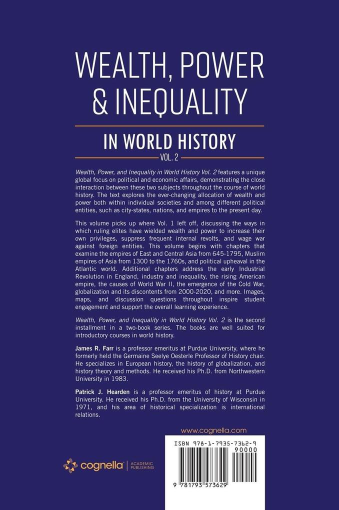 Weitere Ansicht: Wealth, Power and Inequality in World History Vol. 2 | James R Farr, Patrick J Hearden