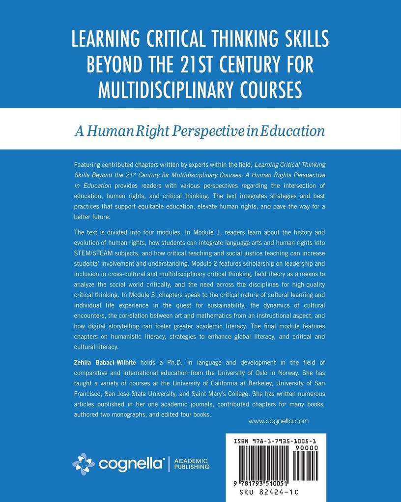 Weitere Ansicht: Learning Critical Thinking Skills Beyond the 21st Century For Multidisciplinary Courses | Zehlia Babaci-Wilhite