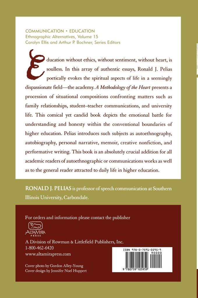 Weitere Ansicht: Methodology of the Heart | Ronald J. Pelias