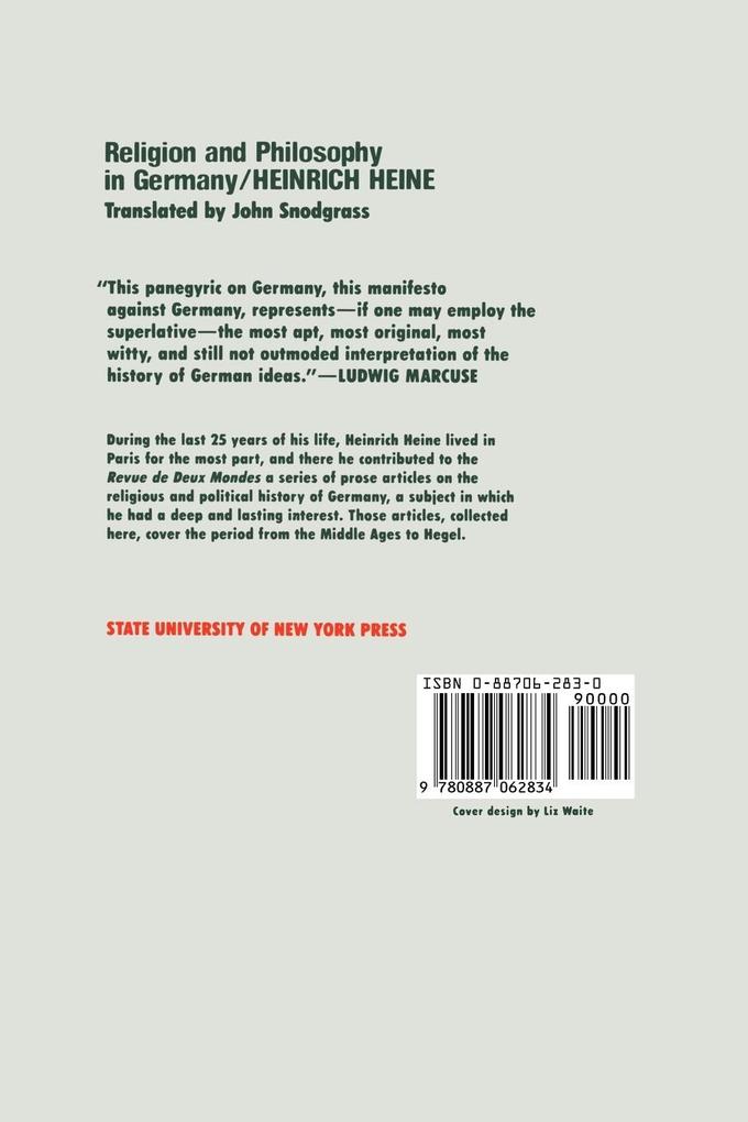 Weitere Ansicht: Religion and Philosophy in Germany | Heinrich Heine