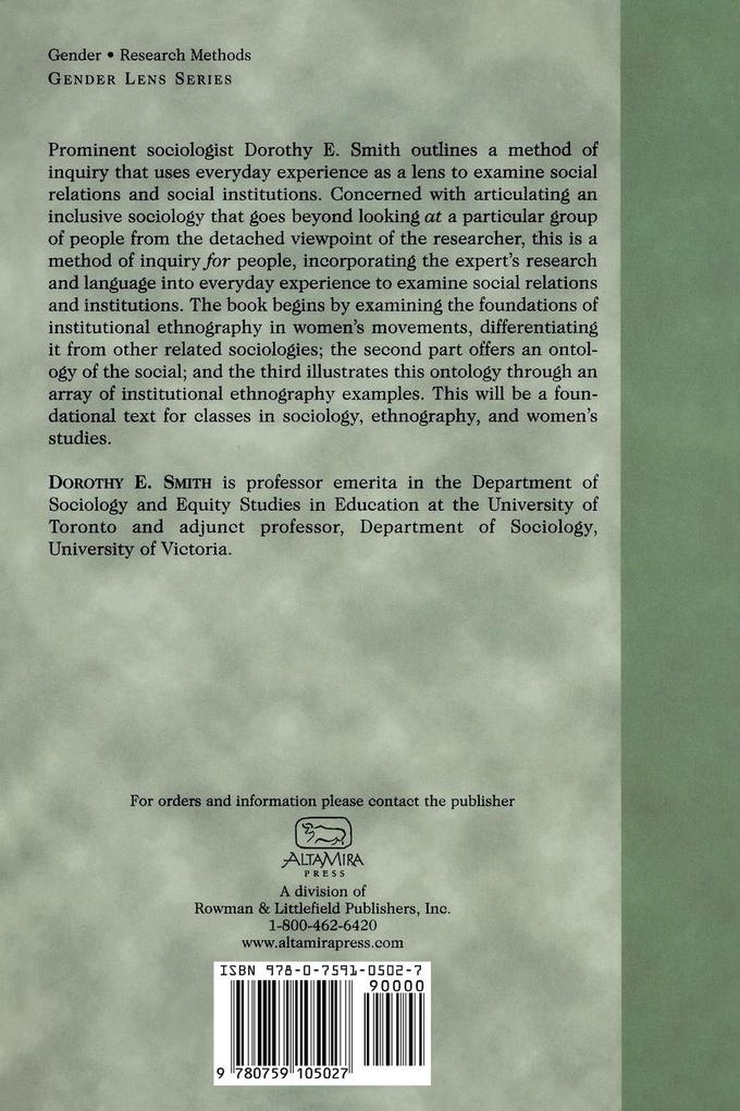 Weitere Ansicht: Institutional Ethnography | Dorothy E. Smith