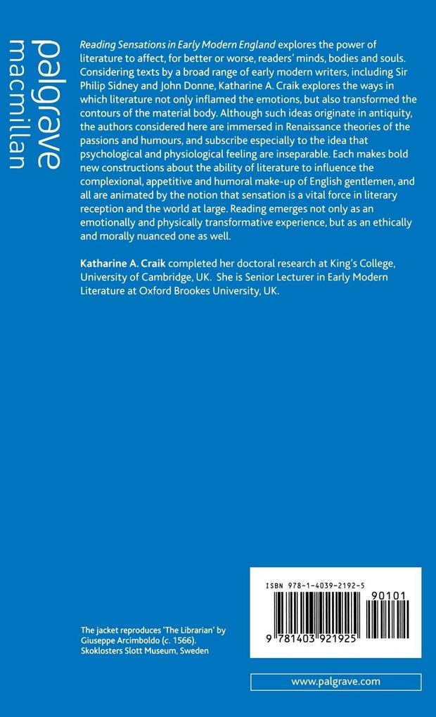 Weitere Ansicht: Reading Sensations in Early Modern England | K. Craik