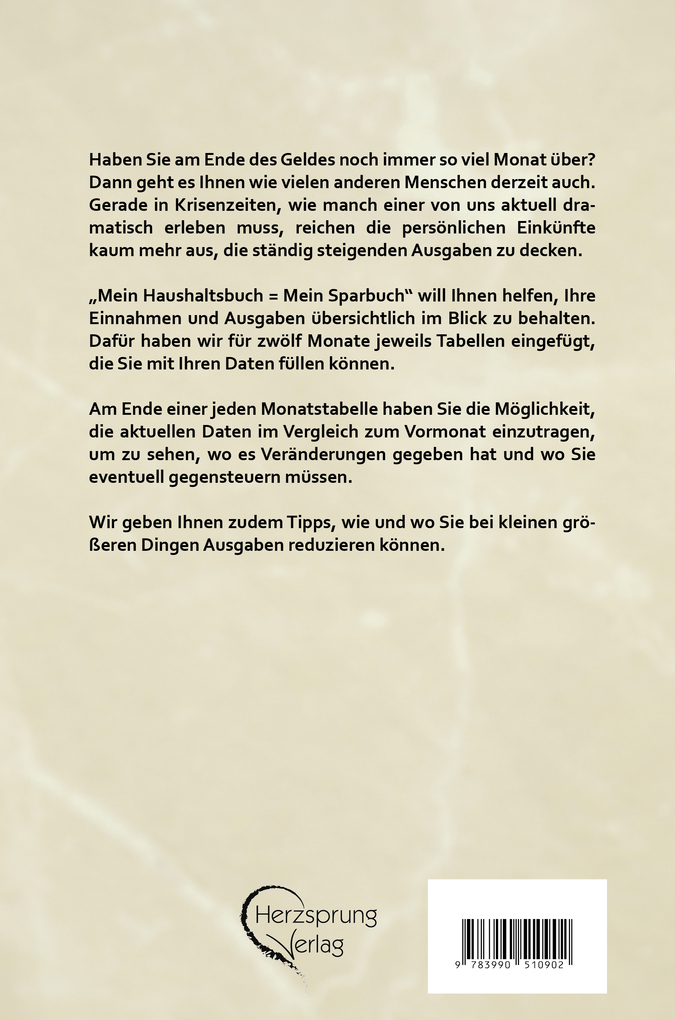 Weitere Ansicht: Mein Haushaltsbuch = Mein Sparbuch | Nanja Holland