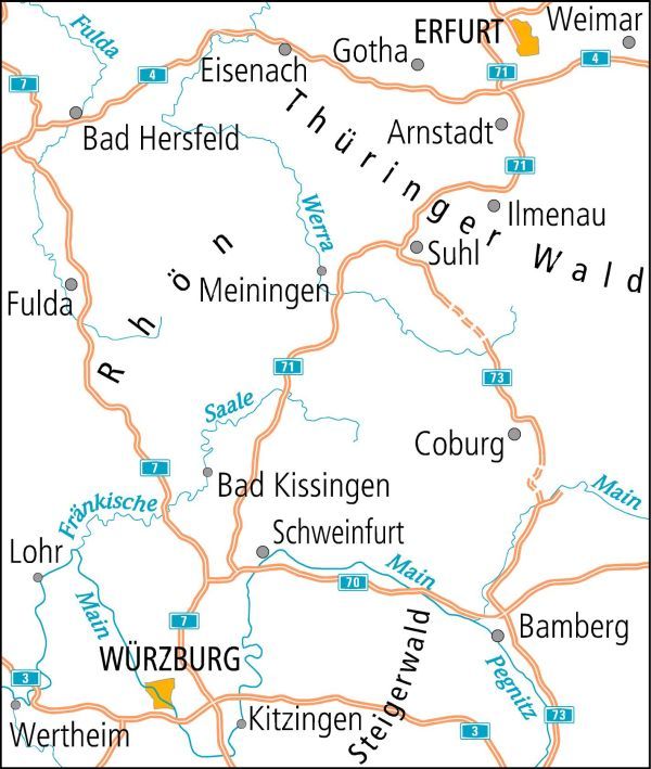 Weitere Ansicht: ADFC-Radtourenkarte 17 Thüringer Wald Rhön 1:150.000, reiß- und wetterfest, E-Bike geeignet, GPS-Tracks Download, mit Bett+Bike Symbolen, mit Kilometer-Angaben