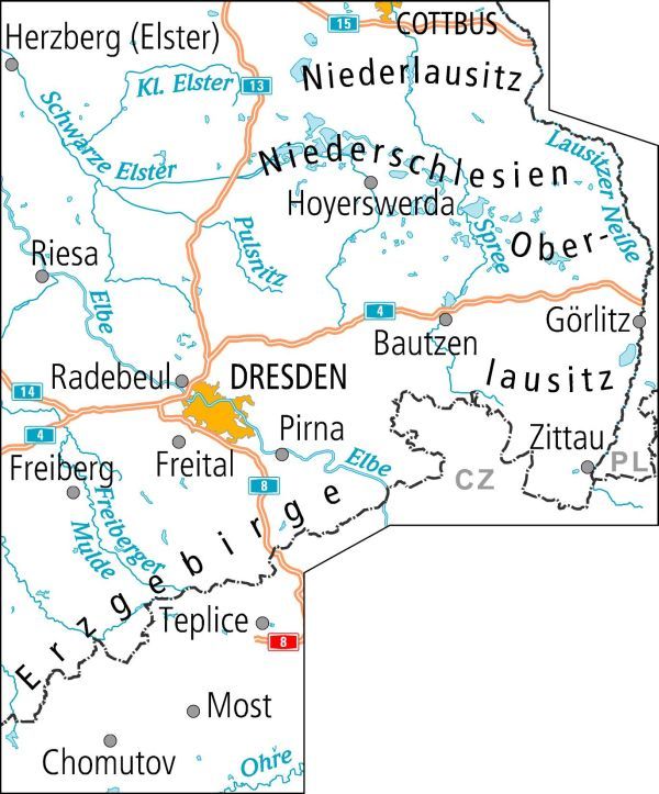 Weitere Ansicht: ADFC-Radtourenkarte 14 Lausitz /Östliches Erzgebirge 1:150.000, reiß- und wetterfest, E-Bike geeignet, GPS-Tracks Download, mit Bett+Bike Symbolen, mit Kilometer-Angaben