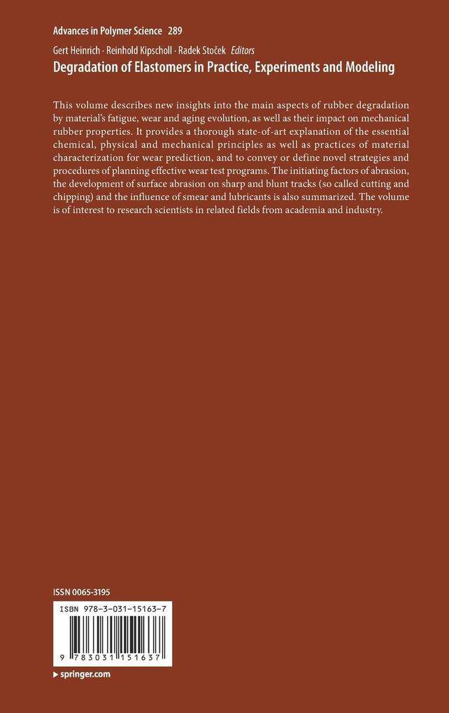 Weitere Ansicht: Degradation of Elastomers in Practice, Experiments and Modeling