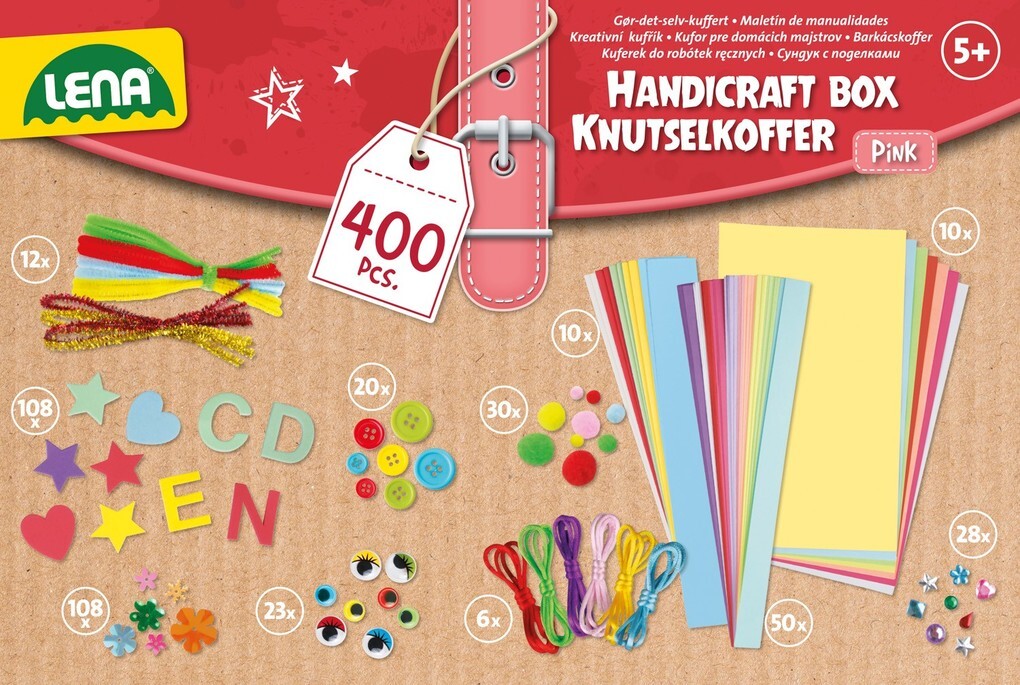 Weitere Ansicht: Lena - Bastelkoffer, pink, Faltschachtel