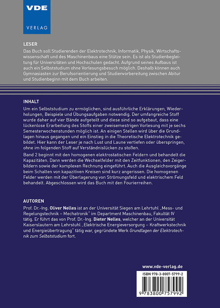 Weitere Ansicht: Grundlagen der Elektrotechnik zum Selbststudium | Dieter Nelles, Oliver Nelles