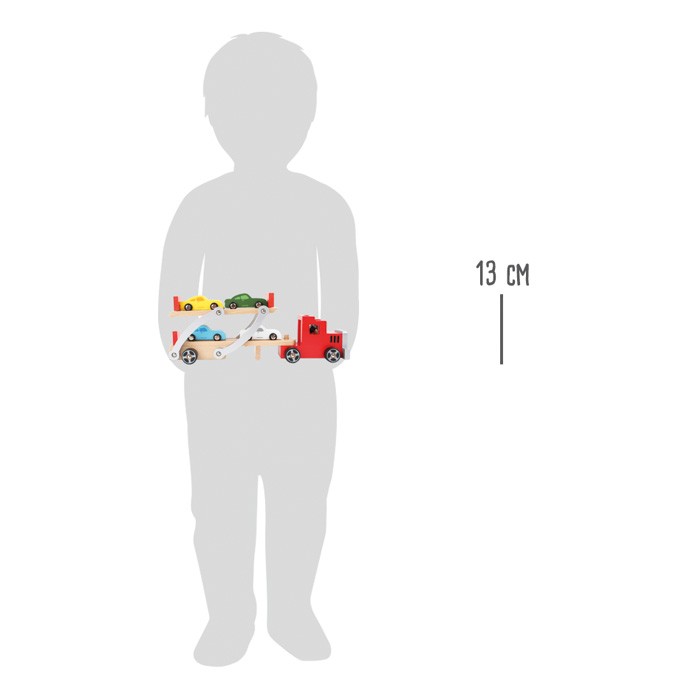 Weitere Ansicht: Small foot 4222 - Autotransporter Klassik mit Laderampe und 4 Autos, Holz, Länge: 38 cm