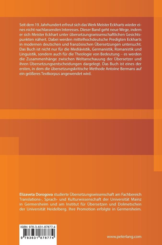 Weitere Ansicht: Meister Eckharts mittelhochdeutsche Predigten in Übersetzung | Elizaveta Dorogova