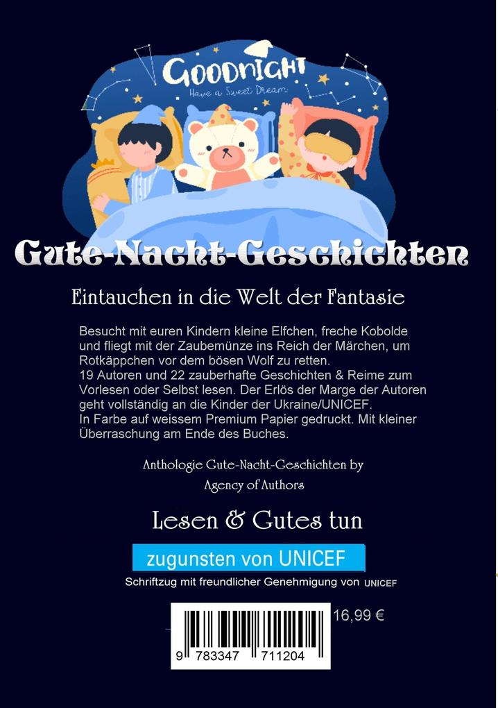 Weitere Ansicht: Gute-Nacht-Geschichten zugunsten Unicef | Agency of Authors & 19 Autoren