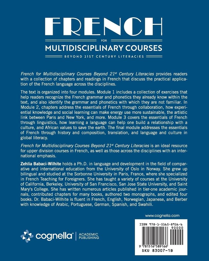 Weitere Ansicht: French for Multidisciplinary Courses Beyond 21st Century Literacies | Zehlia Babaci-Wilhite