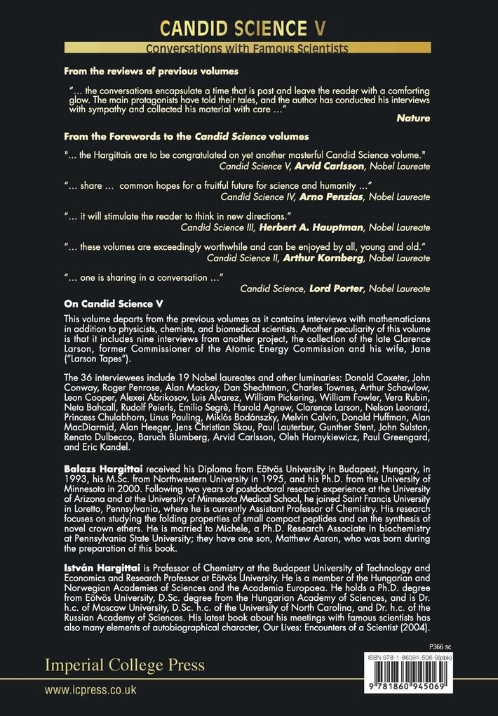 Weitere Ansicht: CANDID SCIENCE V | Hargittai Balazs