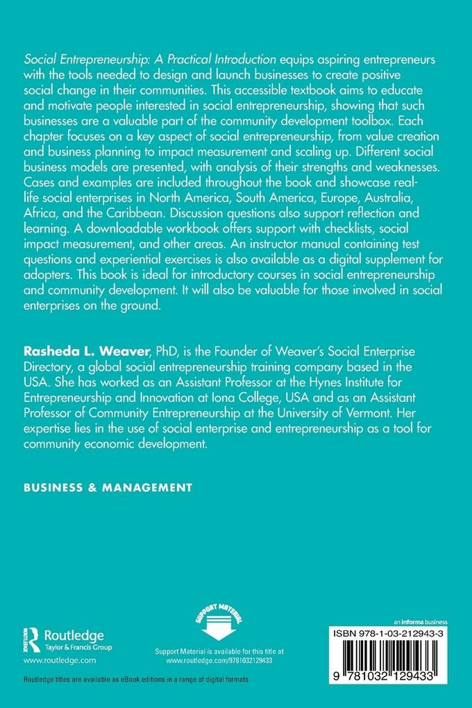 Weitere Ansicht: Social Entrepreneurship | Rasheda L. Weaver