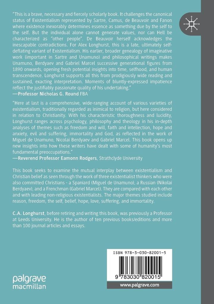 Weitere Ansicht: Unamuno, Berdyaev, Marcel | C. A. Longhurst