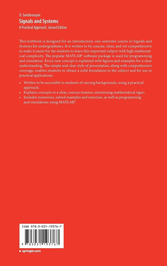 Weitere Ansicht: Signals and Systems | D. Sundararajan