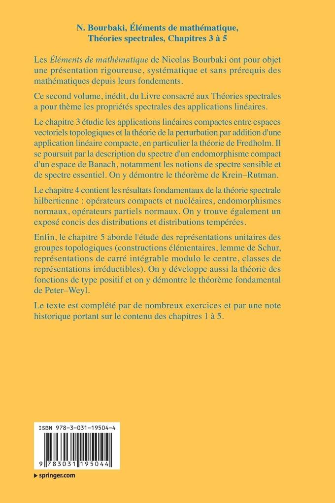 Weitere Ansicht: Théories spectrales | N. Bourbaki