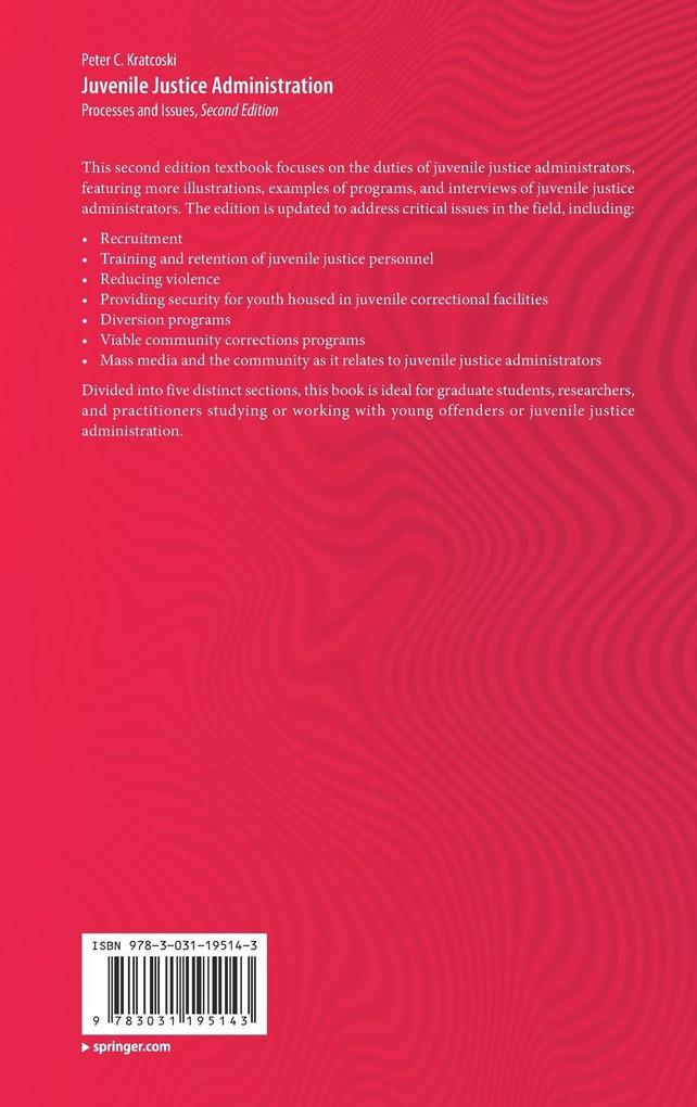 Weitere Ansicht: Juvenile Justice Administration | Peter C. Kratcoski