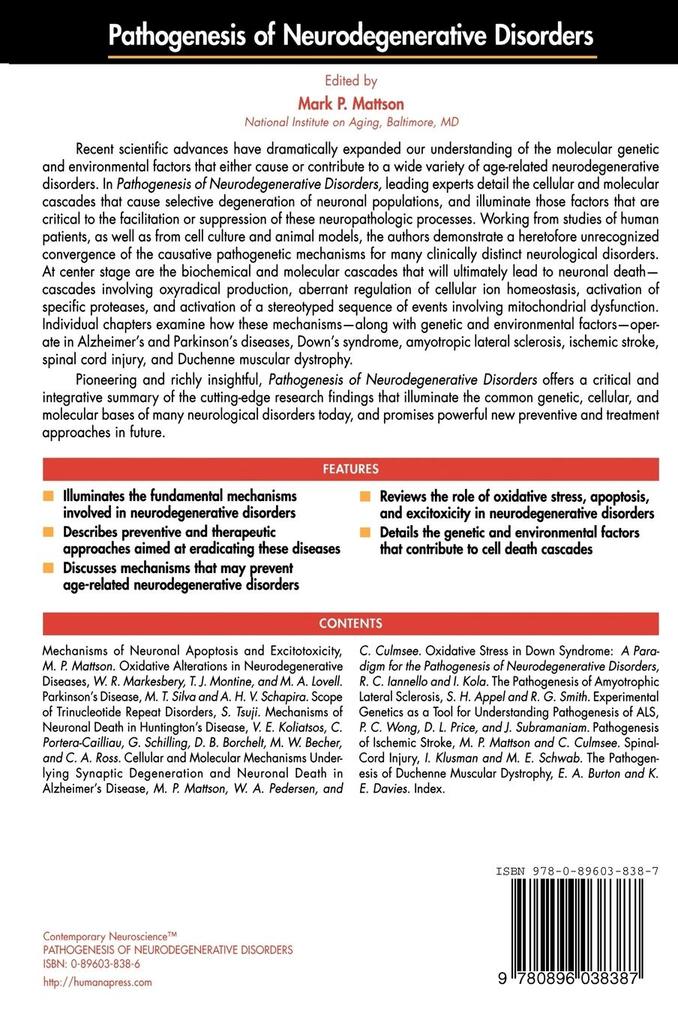 Weitere Ansicht: Pathogenesis of Neurodegenerative Disorders
