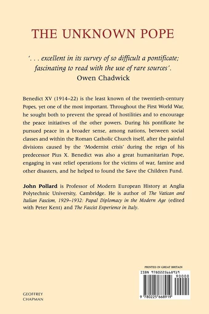 Weitere Ansicht: The Unknown Pope | John Pollard