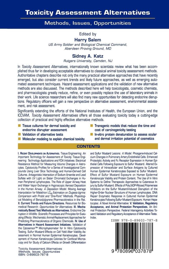 Weitere Ansicht: Toxicity Assessment Alternatives