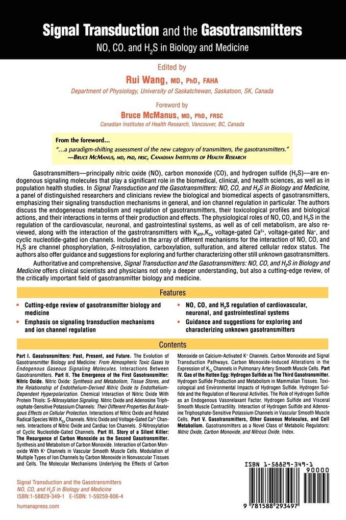 Weitere Ansicht: Signal Transduction and the Gasotransmitters