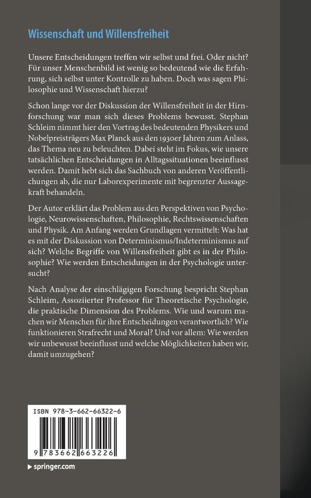 Weitere Ansicht: Wissenschaft und Willensfreiheit | Stephan Schleim